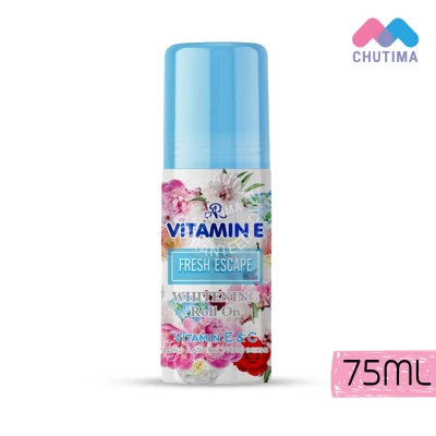 โรลออนระงับกลิ่นกาย เอ อาร์ วิตามิน อี ไวท์เทนนิ่ง โรลออน กลิ่น Fresh Escape ( สีฟ้า ) AR Vitamin E Whitening Roll On 75 ml.