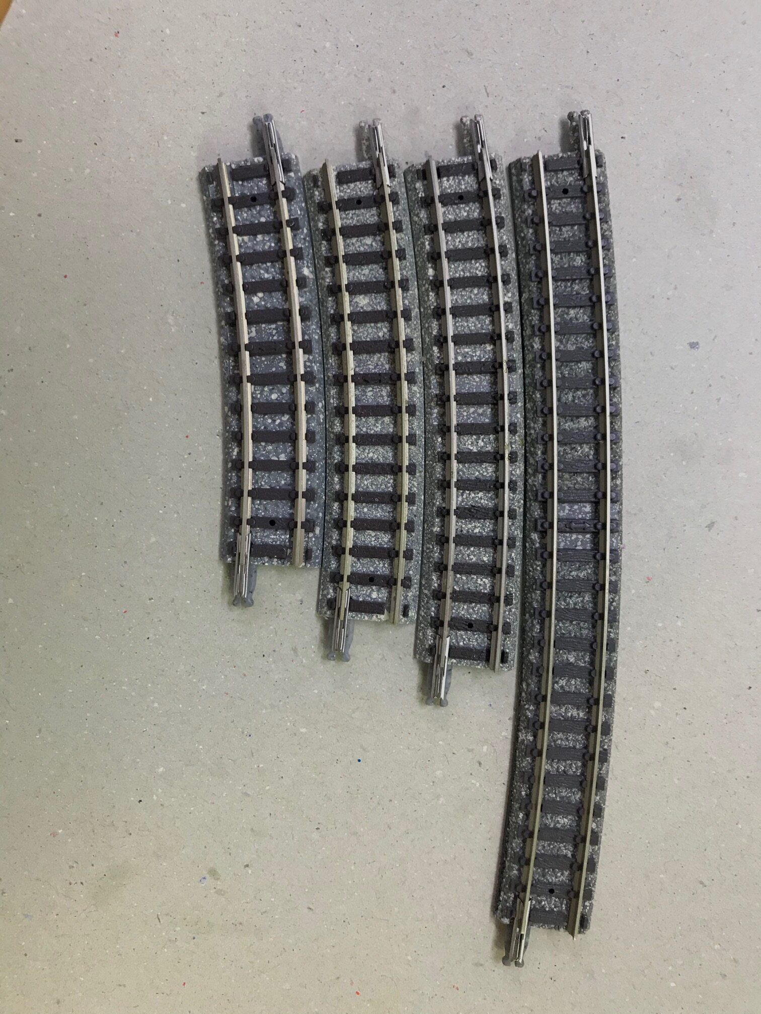 N Scale Tomix  Curved track C with Radius 15  Grey 4 sizes