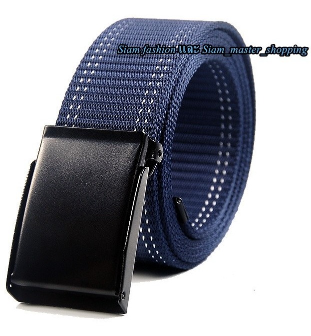 เข็มขัดผ้า หัวเหล็ก หัวล็อคปรับขนาดได้ แข็งแรง ทนทาน คนผอมคนอ้วนใส่ได้หมด เข็มขัดผู้ชาย เข็มขัดผ้าใบ siam master Men Cloth Belts เข็มขัด Belt PT603