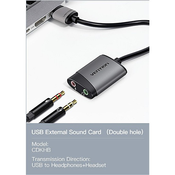 Vention (CDKHB) USB External Sound Card Pure sound quality/Expanded