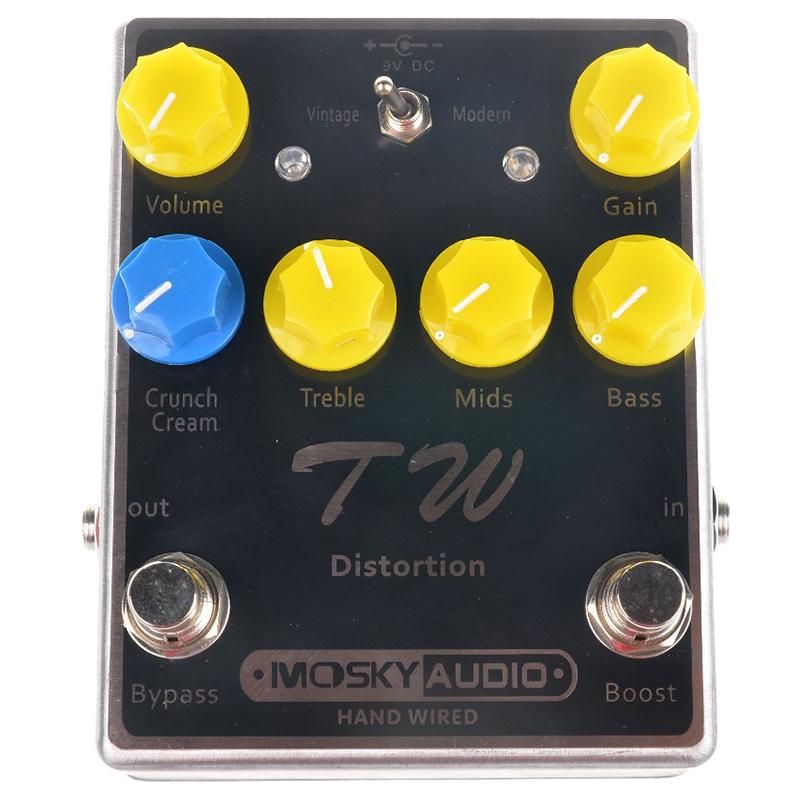 Mosky TW Distortion Guitar Effect Pedal Highquality with Capacitors/Resistors/IC Three Band EQ