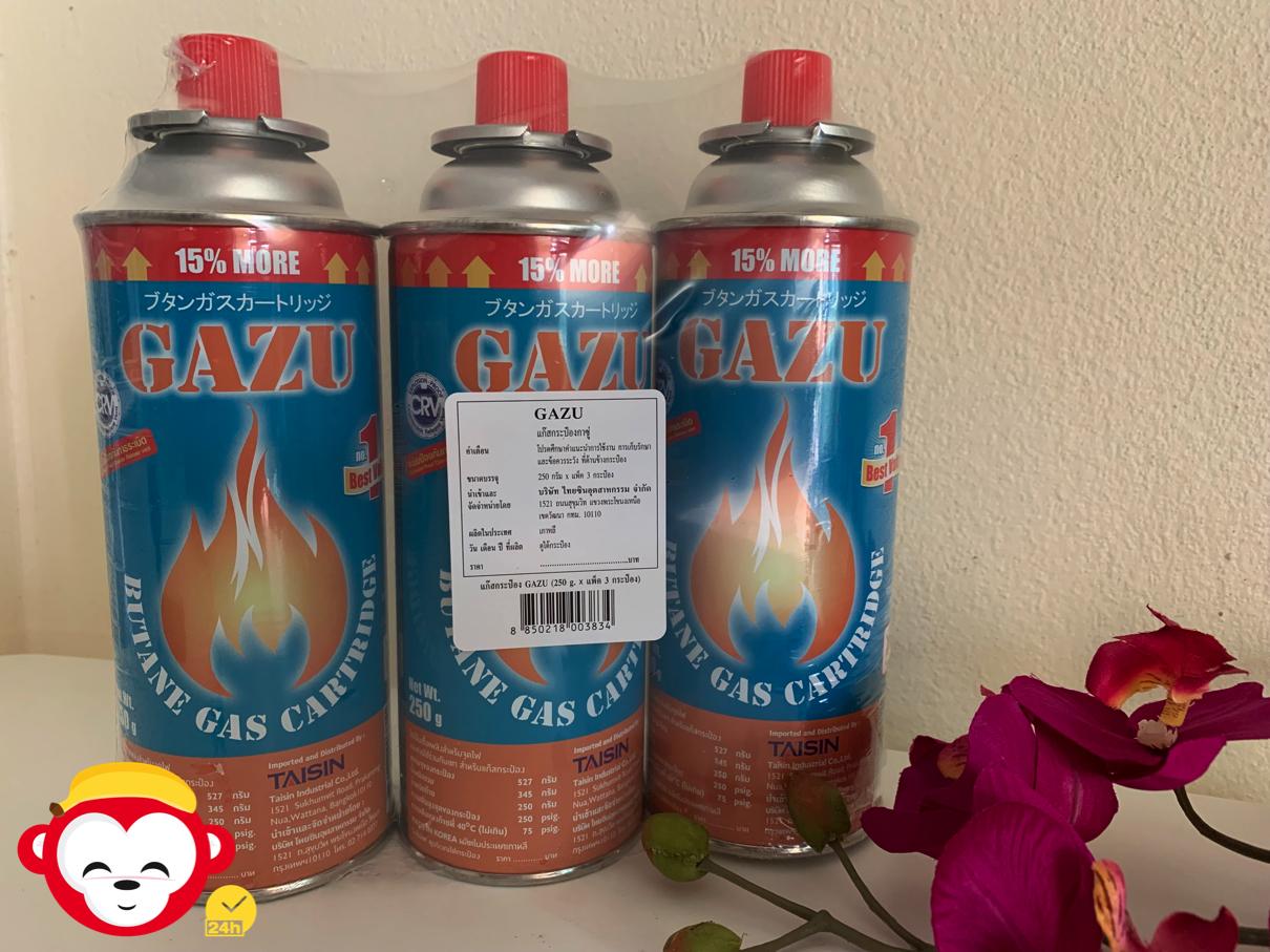 แก๊สกระป๋อง GAZU ขนาด 250 กรัม แพค 3 กระป๋อง