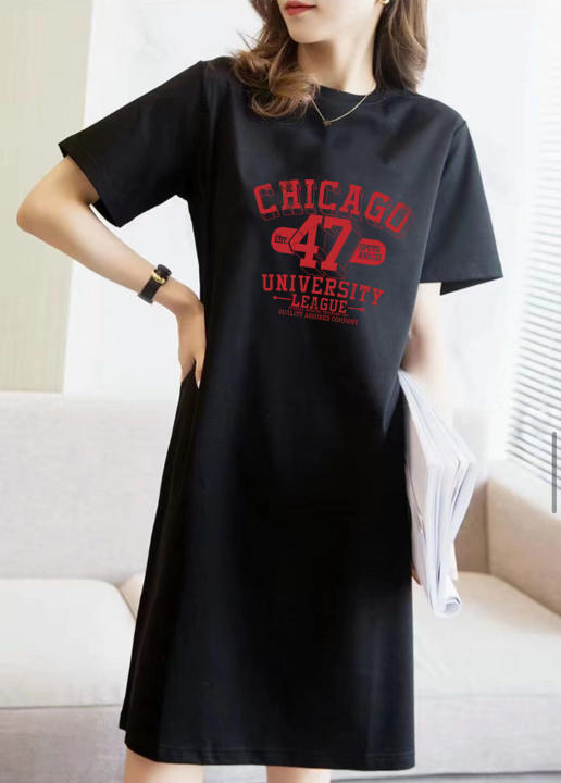 TZY SHOPชุดเดรสเสื้อยืดสำหรับผู้หญิง ลายอักษรภาษาอังกฤ แขนสั้น คอกลม ทรงหลวม เนื้อผ้าดีมาก สไตล์เกาหล – No Brand – 2781441774_TH-10118537694 >>> 🇹🇭 Top1Thailand 🛒 >>> lazada.co.th 🇹🇭 🇹🇭 🇹🇭🛒🛍🛒
