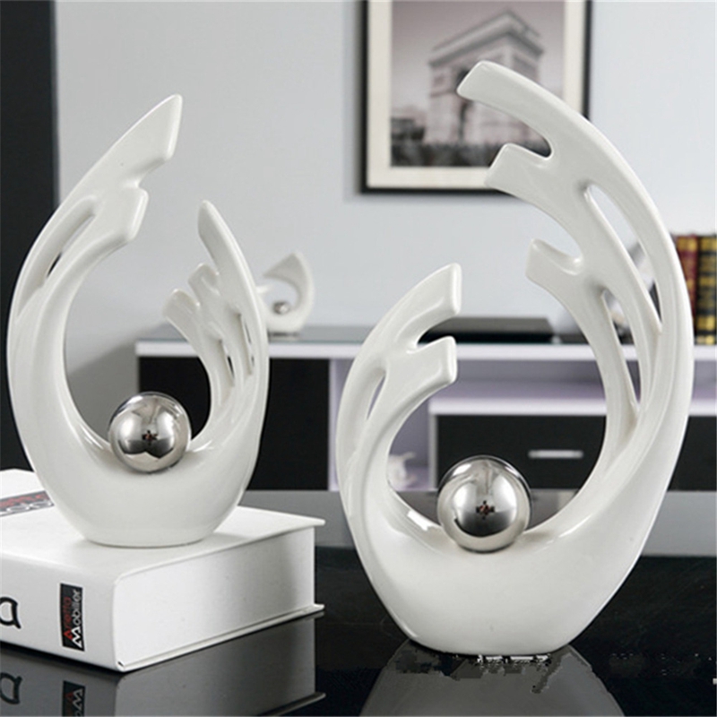 Modern Simple Desktop Ceramic Figurines Decor Home Furnishing Crafts ...
