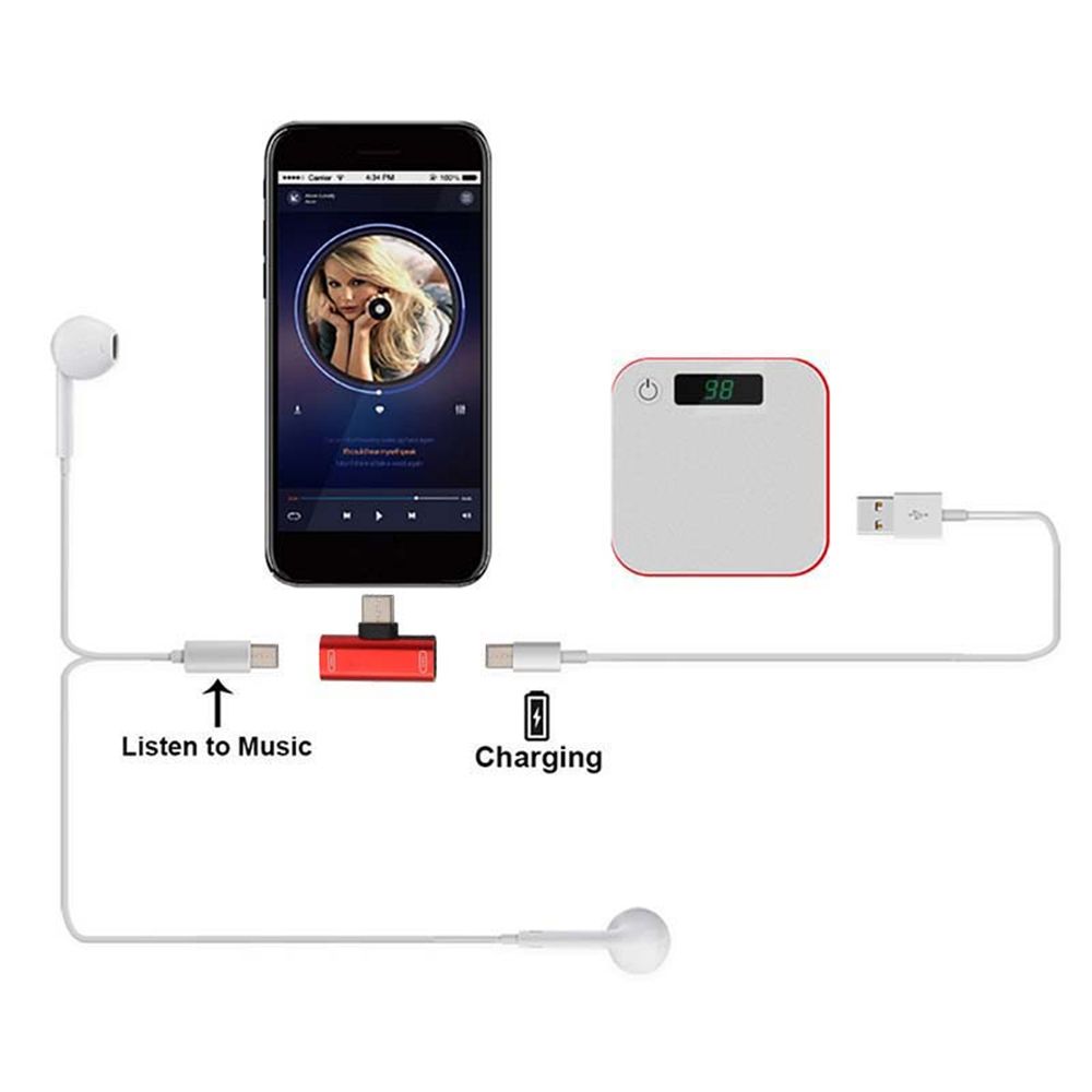 CLMXCA Universal USB C Metal Mini Headphone Jack Audio Convertor AUX Splitter Type-C To Type-C Adapter