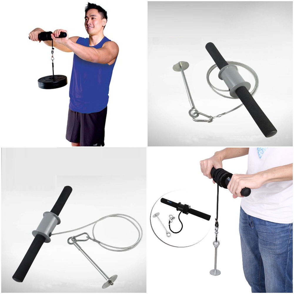 อุปกรณ์ ยกน้ำหนัก ฝึกกล้ามเนื้อแขน   Weighted Wrist Roller Forearm Trainer Exercise Bar