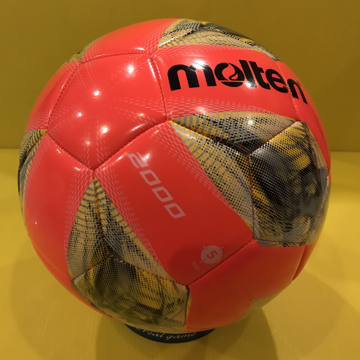 ลูกฟุตบอล ลูกบอล Molten F5A2000-RY เบอร์5 ลูกฟุตบอลหนังเย็บ ของแท้ 100%