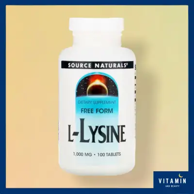 วิตามินบำรุงผิว L-lysine Source Naturals, 1000 mg, 100 Tablets