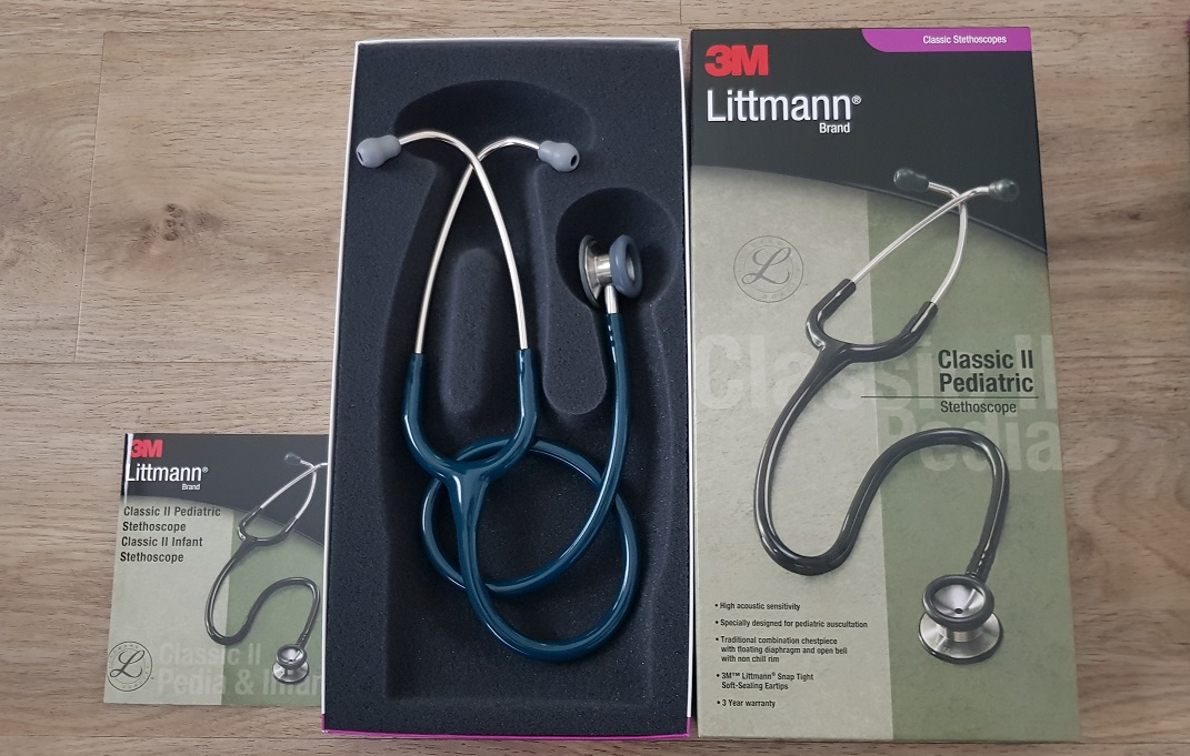 หูฟังแพทย์ Stethoscope 3M รุ่น Classic II Pediatric สี Caribbean Blue