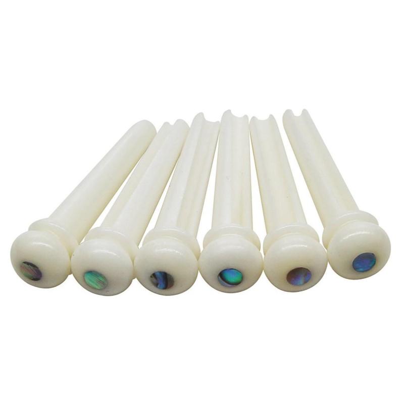 6Pcs Real Bone Material Acoustic Guitar Bridge Pins With Pearl Shell Dot Malaysia