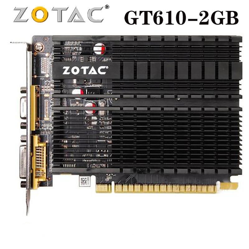 ZOTAC การ์ดแสดงผล GeForce GT610 2กิกะไบต์64Bit GDDR3กราฟิกการ์ด GPU แผน ...