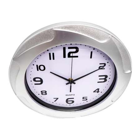 นาฬิกาออฟฟิศ นาฬิกาบ้าน นาฬิกาแขวนขนาด12 นิ้ว [เงิน ลายจักร]