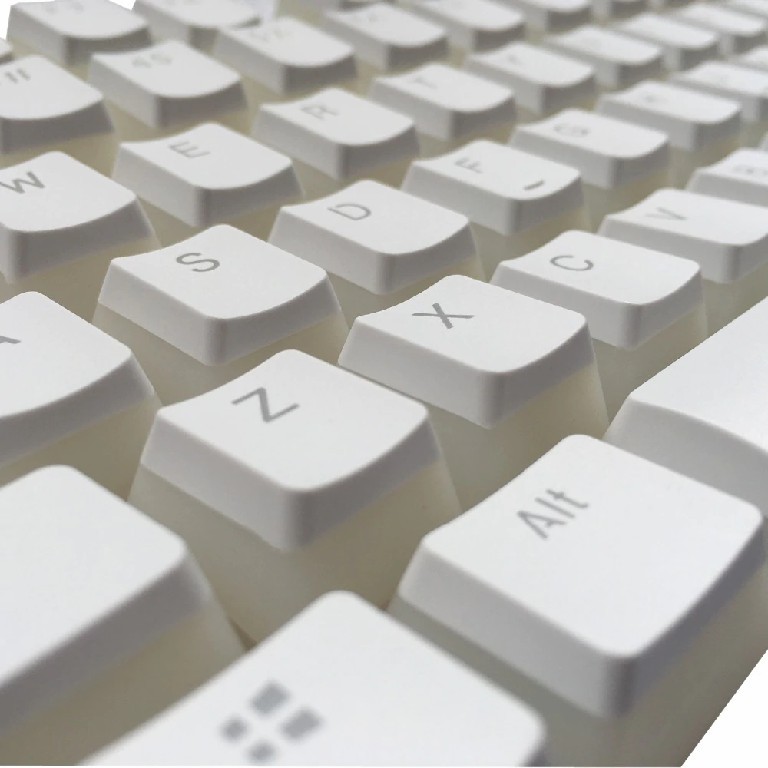 PBT WHITE PUDDING KEYCAPS ANSI  Layout คีย์แคปพุดดิ้งสีขาว ปุ่มคีย์บอร์ดสำหรับ Mechanical Keyboard ชุดใหญ่ใส่ได้ทุกขนาด
