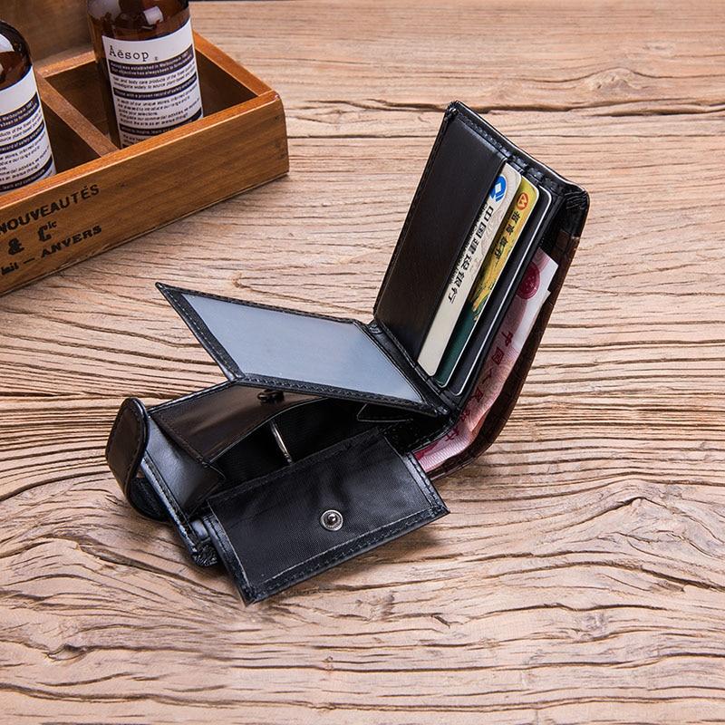 Baellerry Leather Vintage Men Wallets Coin Pocket Hasp Small Wallet Men