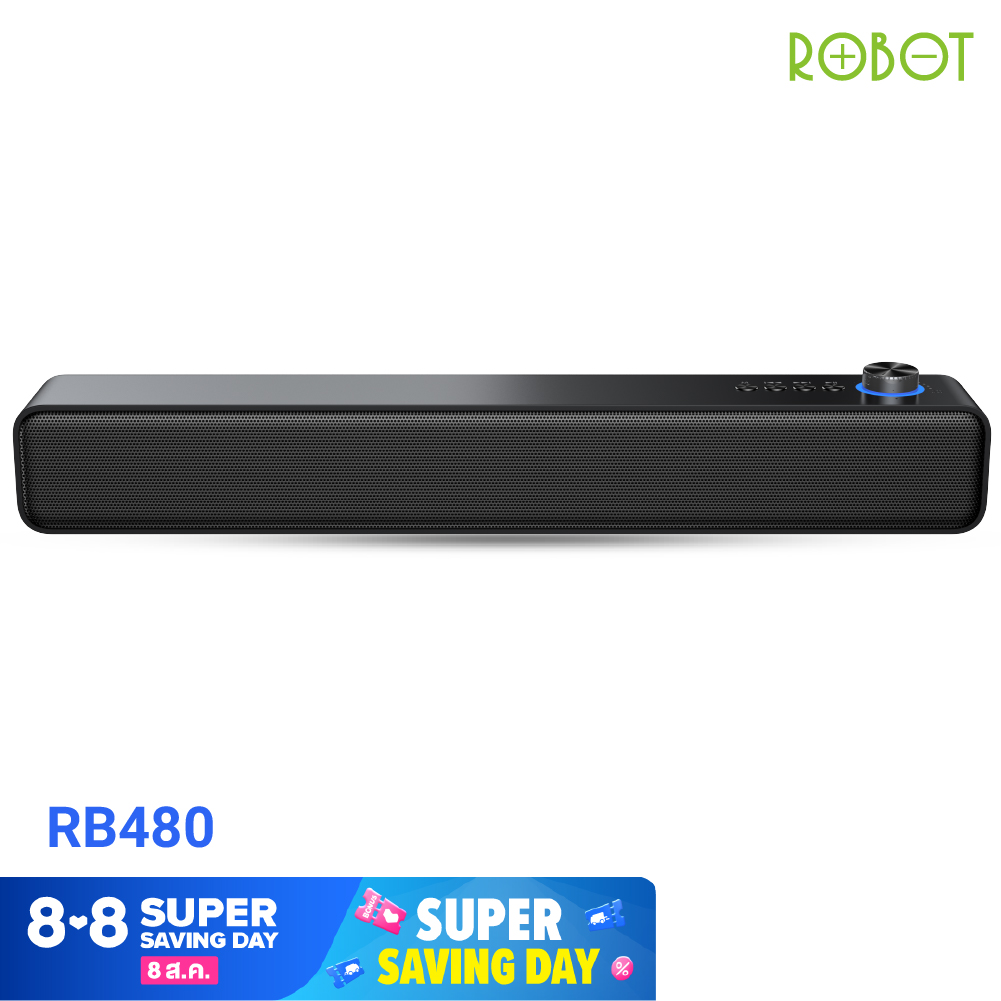 [ส่งฟรี!+ ลดอีก 60.-] ROBOT RB480 ลำโพงบลูทูธซาวด์บาร์ 5.0 สำหรับทีวีและคอมพิวเตอร์ พกพาได้