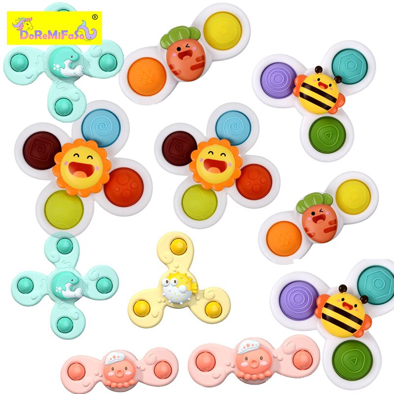 Baby bath toys fun Suction Cup Spinner Rotating Rattle Spiner Rattles ...