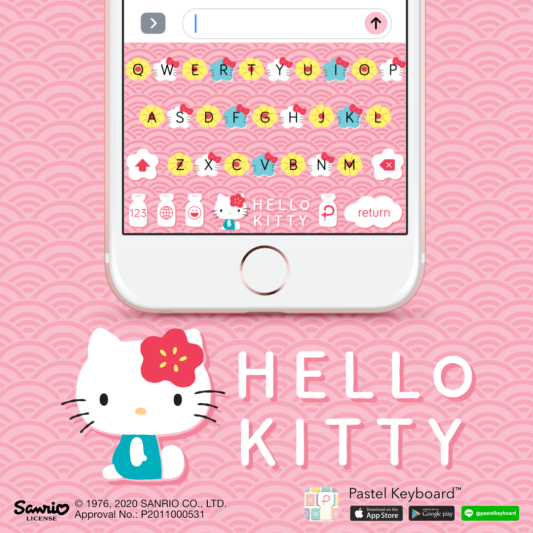 Hello Kitty Japanese Pop Keyboard Theme⎮ Sanrio (E-Voucher) for Pastel Keyboard App
