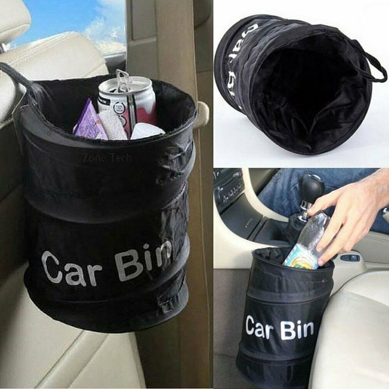 1Pc Black Car Trash Can Pack Bag Waterproof Car Trash Bag for Little ...