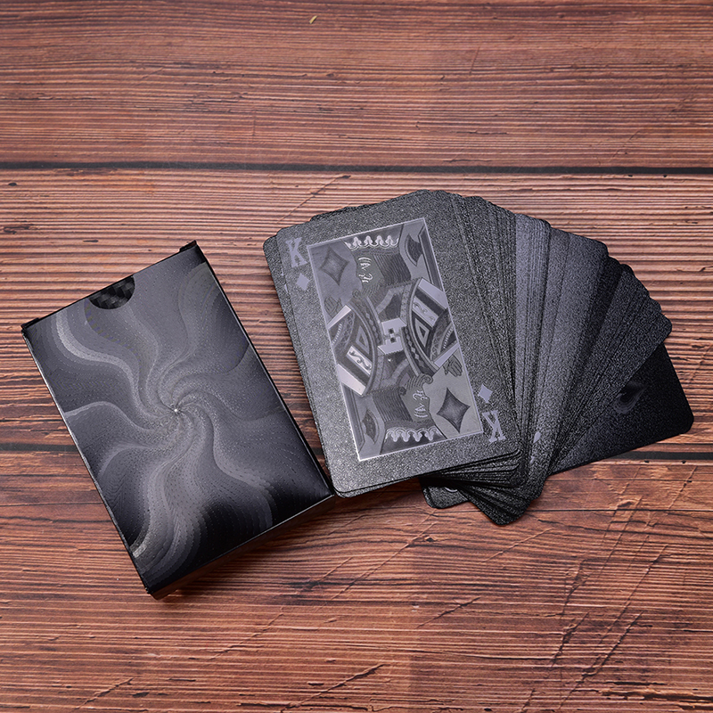 【Flash Sale】Waterproof Black Plastic Playing Cards Collection Poker ...