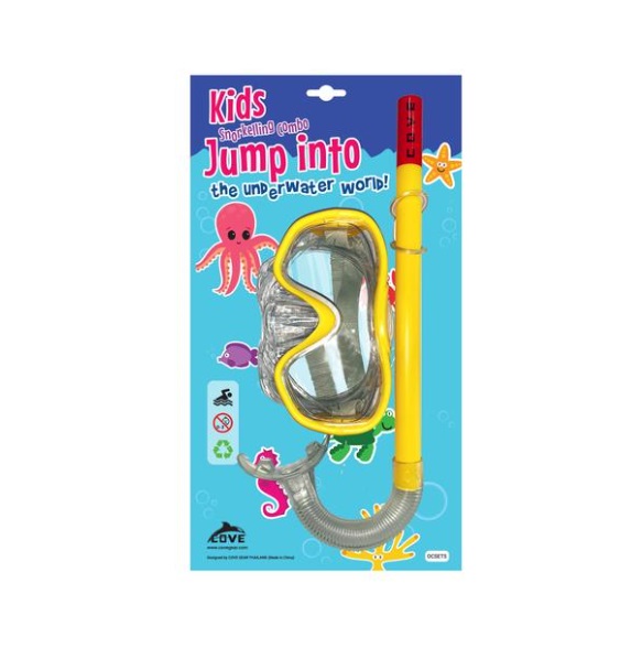 ชุดหน้ากากดำน้ำกับท่อสน็อคเกิ้ลสำหรับเด็ก Jump Snorkelling Set