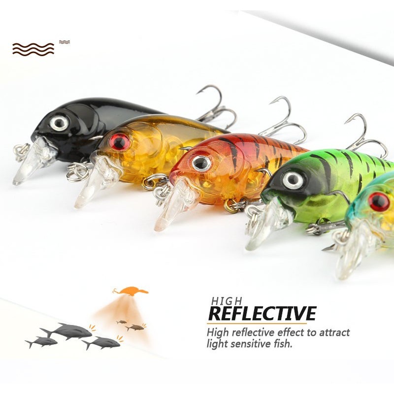 Mixed Colors Fishing Lure Set Minnow Baits Kit Wobbler Crank Baits ...