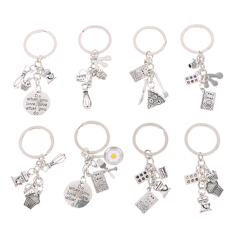 FG 1pc New Style Cooks Chefs Baker Keychain Measuring Spoons Key