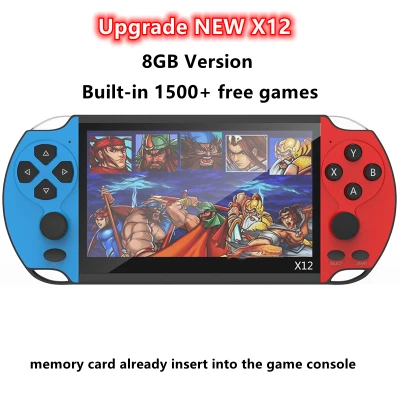 X12 Gaming 5.1 inch Handheld Portable Game Console 8GB preinstalled 1500 free games support TV Out video game machine boy player