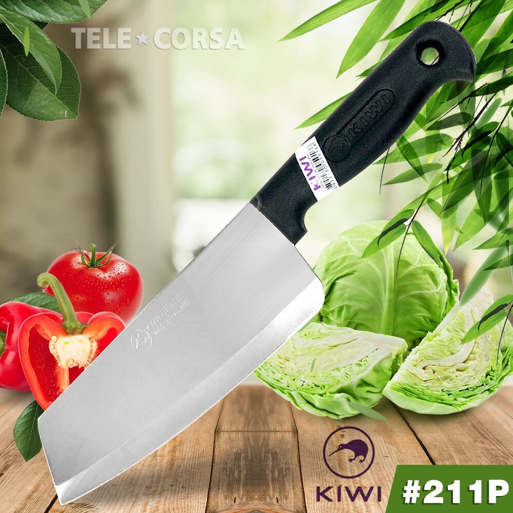 Telecorsa มีดสแตนเลส กีวี 211P ด้ามดำ 8นิ้ว รุ่น Kitchen-knife-kiwi-211p-04e-Boss