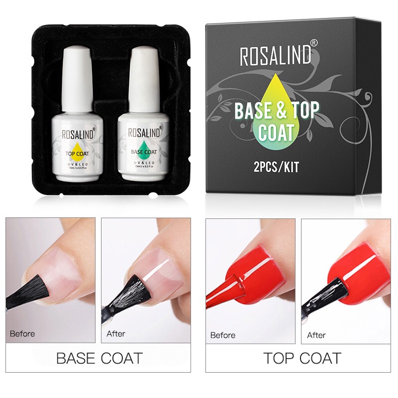 Rosalind เบสโค๊ด + ท็อปโค๊ด ขนาด 15 ml แพคคู่ 2 ขวด