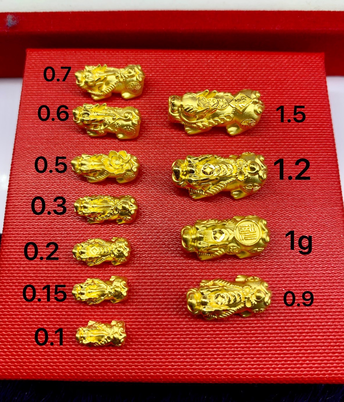 ปี่เซียะทองแท้ 99.99% น้ำหนัก 0.3 กรัม