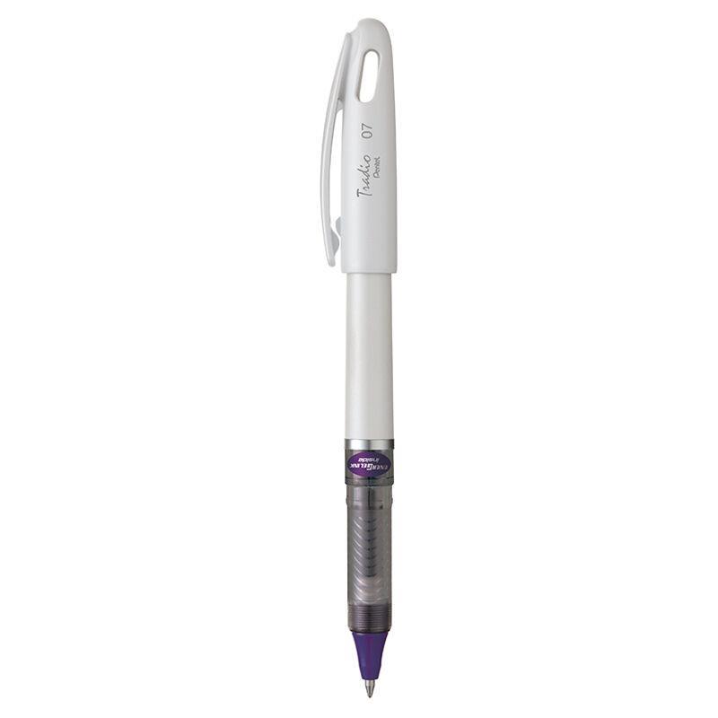 Electro48 เพนเทล ปากกาหมึกเจล รุ่น Energel Tradio BL117W-V ขนาด 0.7 มม. ด้ามสีขาว หมึกสีม่วง