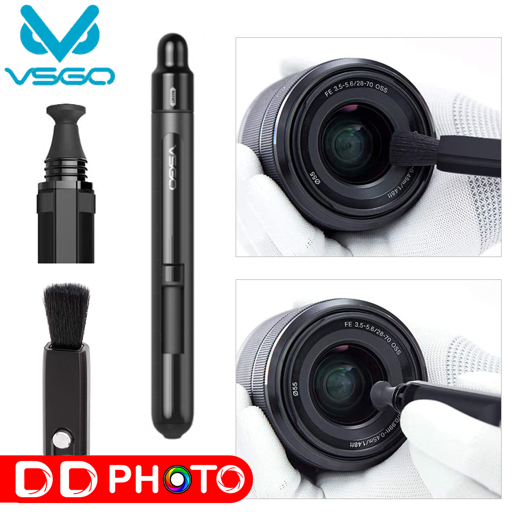 VSGO POWER-SWITCH LENS CLEANING PEN V-P03E ปากกาทำความสะอาดกล้องหัวคาร์บอน และแปรงสำหรับทำความสะอาดเลนส์