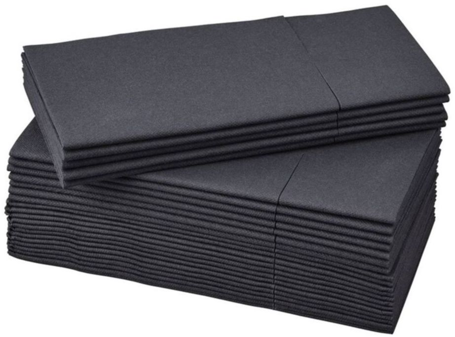MOTTAGA Paper napkin, black 38x38 cm/ 25 pieces (มอตทากา กระดาษเช็ดปาก, ดำ 38x38 ซม./25 ชิ้น)