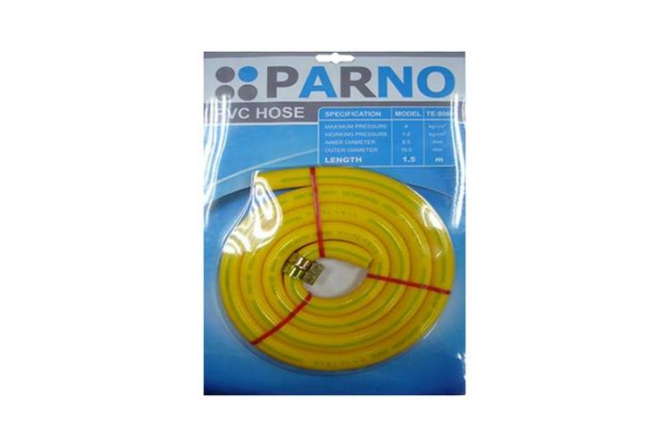 สายยางแก๊ส อย่างหนา PARNO PVC 1.5 เมตร ทำจาก PVC เกรด A 2 ชั้น ตรงกลางถักด้วยเชือกเพิ่มความแข็งแรง