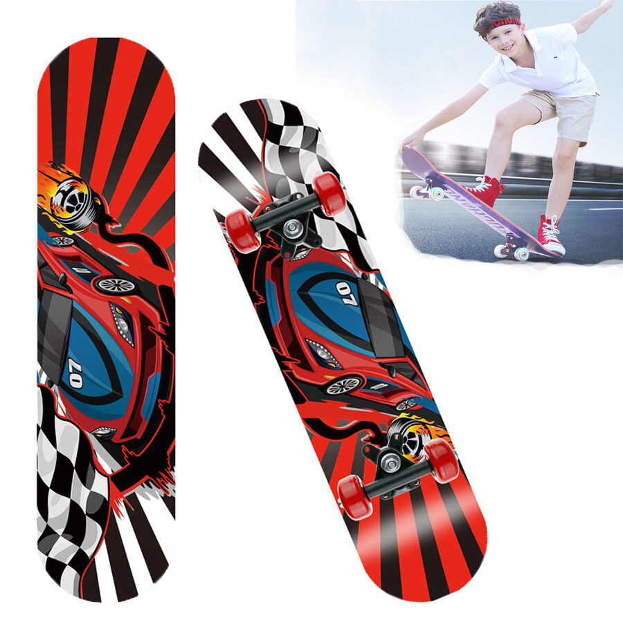 Grayhound สเก็ตบอร์ด skateboard สำหรับเด็ก ลายการ์ตูน ขนาด 60x15 ซม. วัสดุคุณภาพดี  สำหรับอายุ 2-6ปี