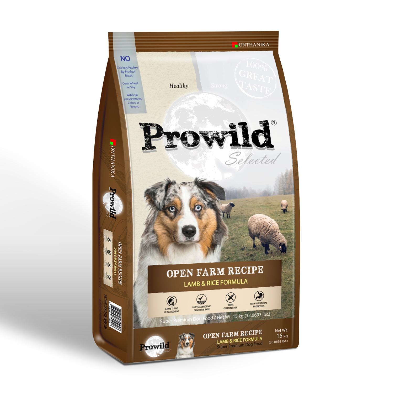 แนะนำ Prowild Selected Open Farm Lamb & Rice 15 kg. อาหารสุนัขโปรไวลด์