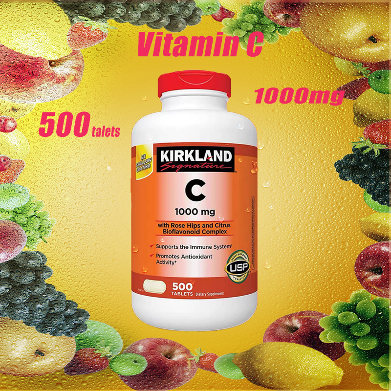 Kirkland Vitamin C 1000 mg จำนวน EXP.03/24 500 Tablets C with Rose Hips