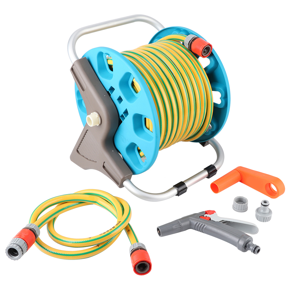 (I Clean Store)20M Retractable Garden Hose Reel Watering Sprayer Set