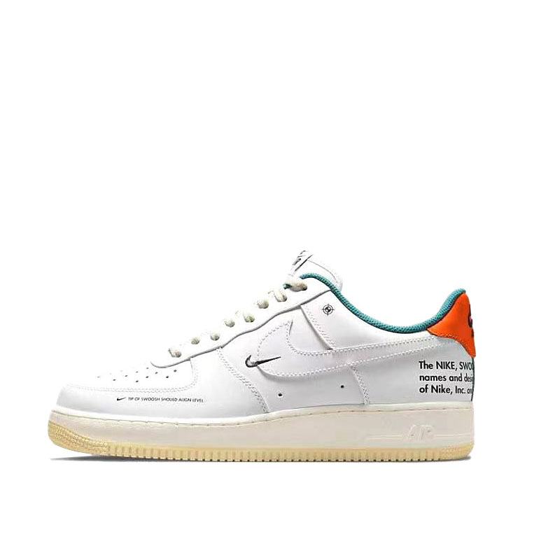 Nike Air Force 1 AF1 Low 双钩 白绿橙 空军一号板鞋 DM0970-111