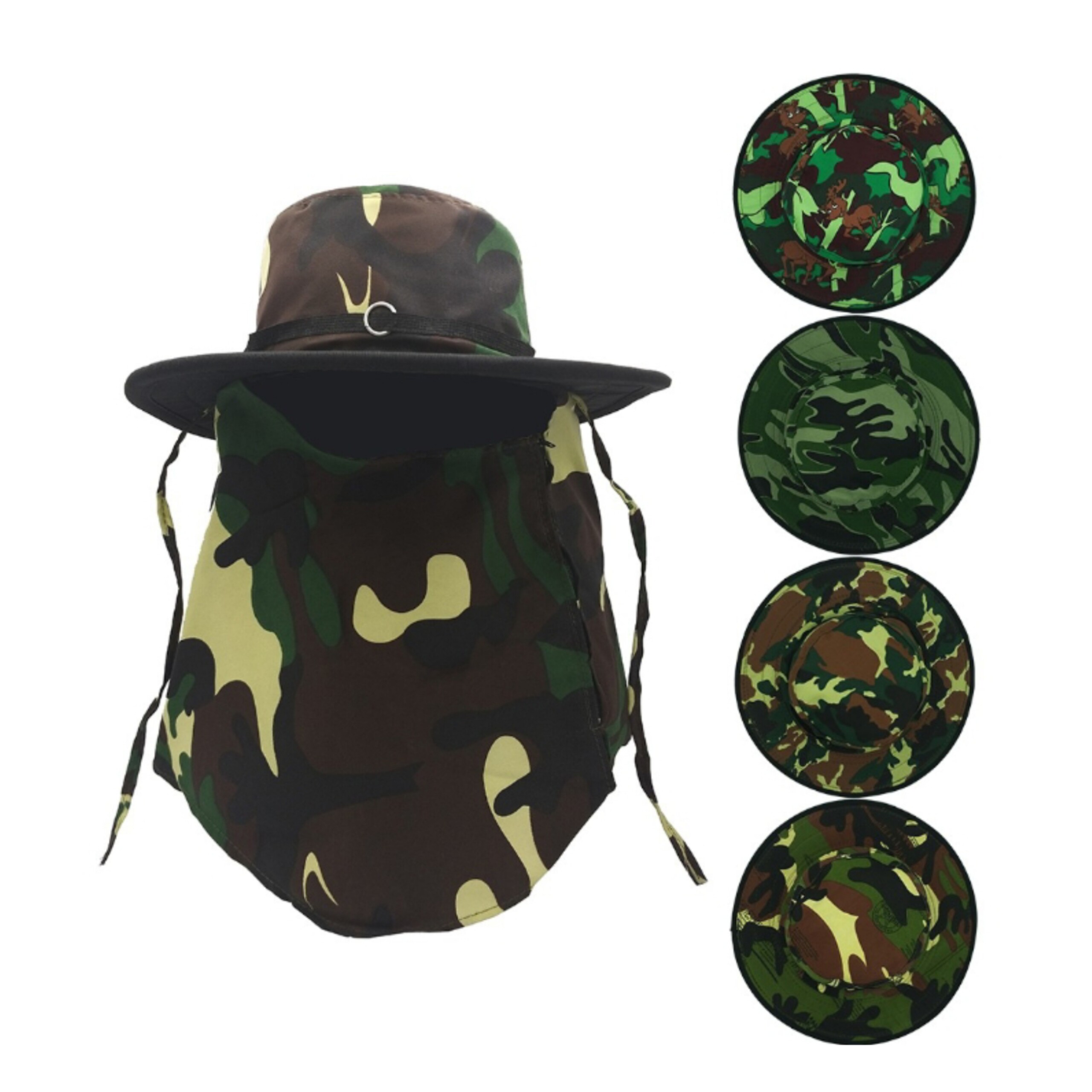 หมวกคลุมหน้าลายทหาร หมวกลายพราง อย่างดี หมวกคุมหน้า หมวกที่ใช้ในกิจกรรม ตกปลา/ทำไร่/ทำสวน กันแดดได้เป็นอย่างดี (คละลาย)
