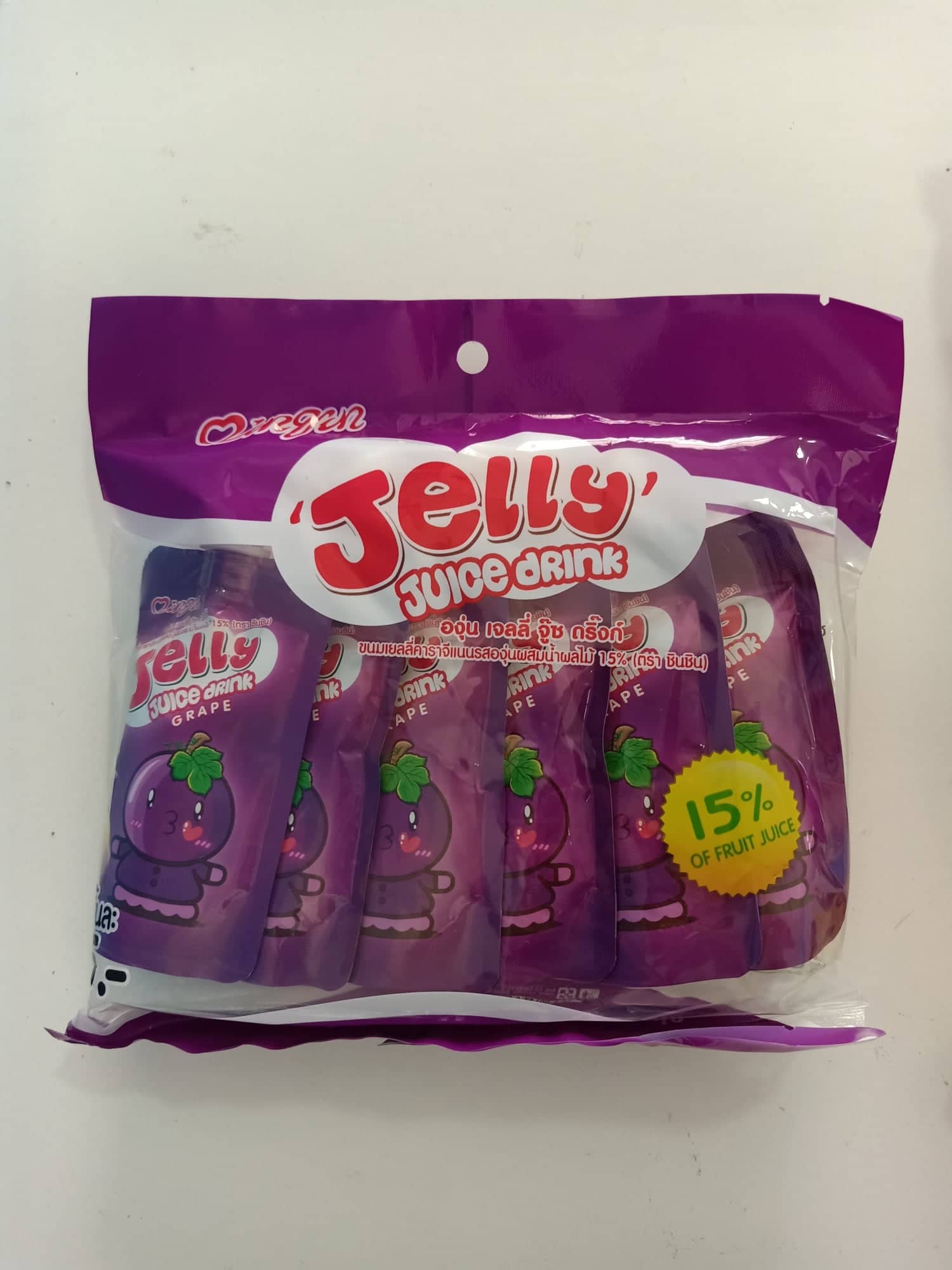 ชินชิน เจลลี่ จุ๊ซ ดริ๊งค์ องุ่น ขนมยกแพ็ค ขนมเด็ก ขนมราคาถูกๆ แพ็ค 6