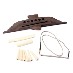 1 Set Acoustic Guitar Bridge + Bone Bridge Pins/Saddle/Nut Saddle Guitar Parts with Pick-Up Stick