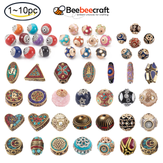 Beebeecraft 1-10pc Handmade Indonesia Triangle Beads Charm Red Spacer thumbnail