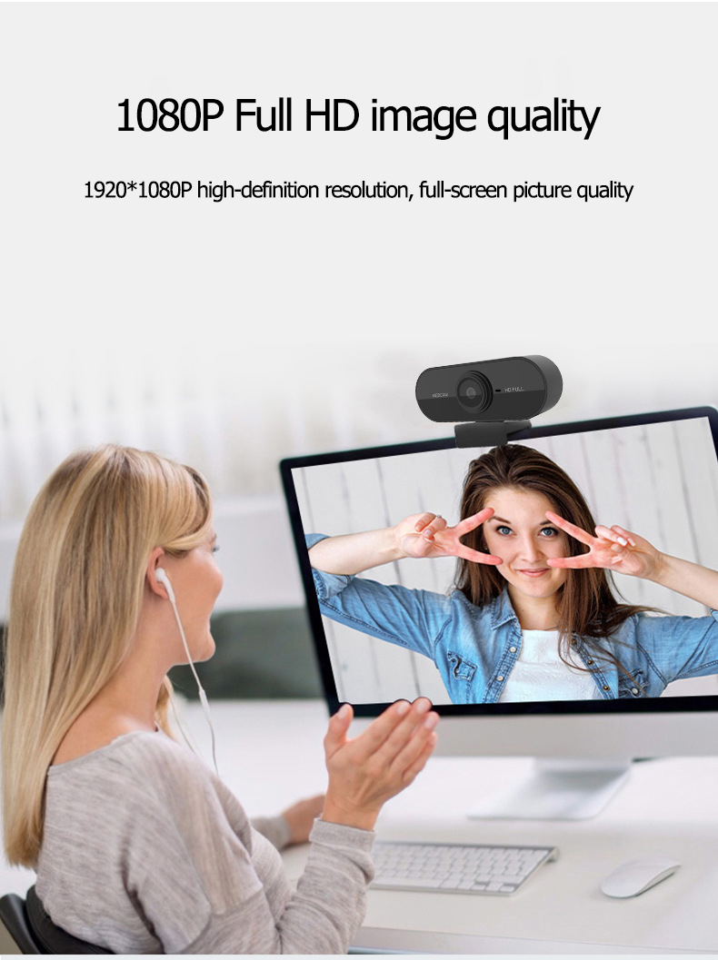HD webcam 1080P กล้องคอมพิวเตอร์ HD 1080P โน๊ตบุ๊คเดสก์ท็อปพร้อมไมโครโฟนไดรฟ์ฟรีเครื่องออลอินวันที่บ้านคลาสวิดีโอ USB การเรียนพิเศษภาษาอังกฤษครูต่างชาติการสอบคัดเลือกระดับปริญญาโท