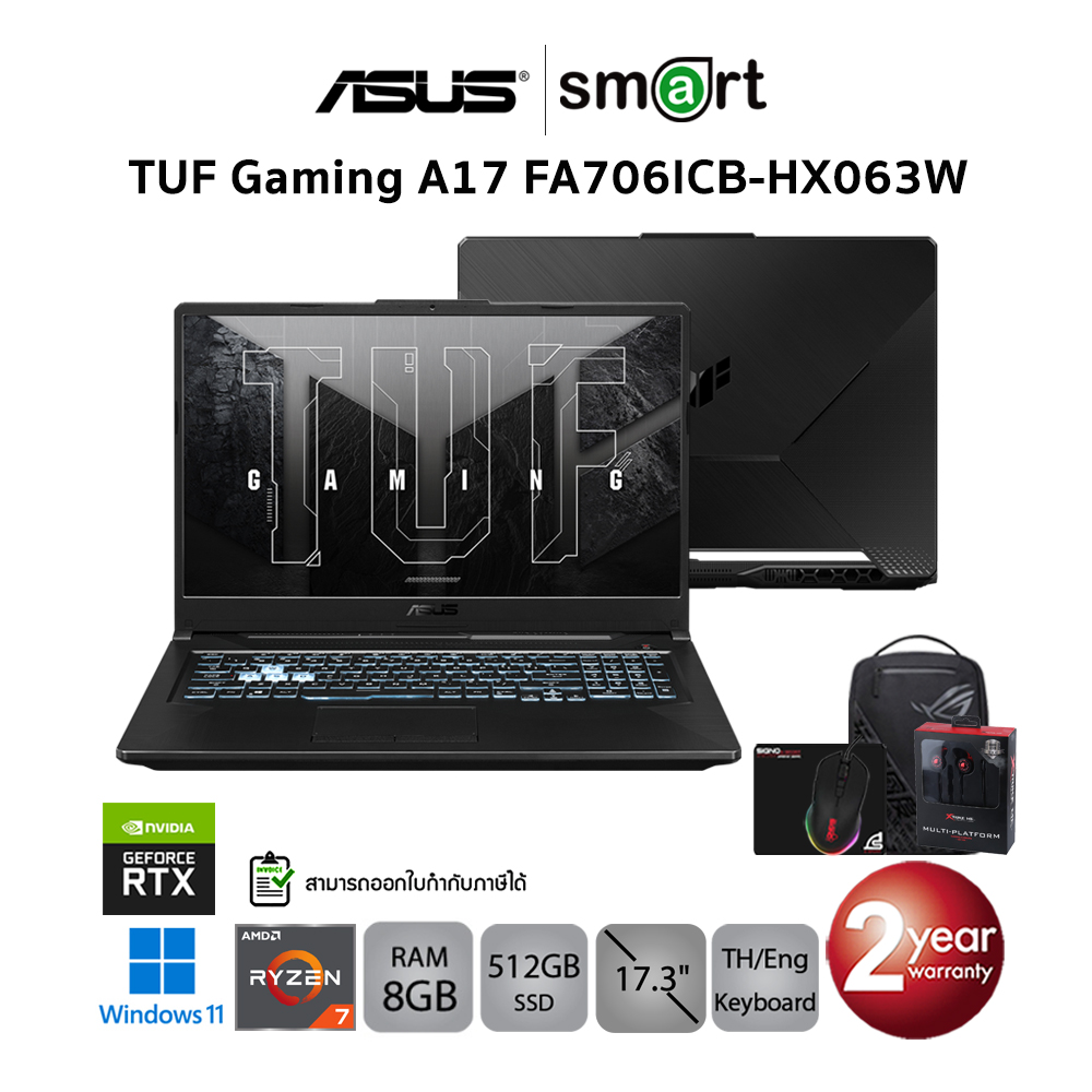 Asus TUF Gaming A17 FA706ICB-HX063W Ryzen 7 4800H/RTX3050/8GB/512GB/17. ...