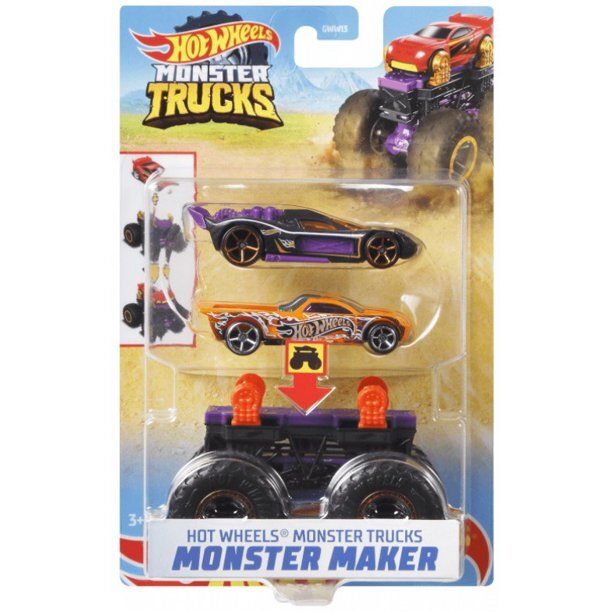 ของเล่น ชุดเซต รถแข่ง ฮอต เวล วิว วิล ของแท้ Hot Wheels Monster Trucks Monster Maker Bone Shaker Diecast Car