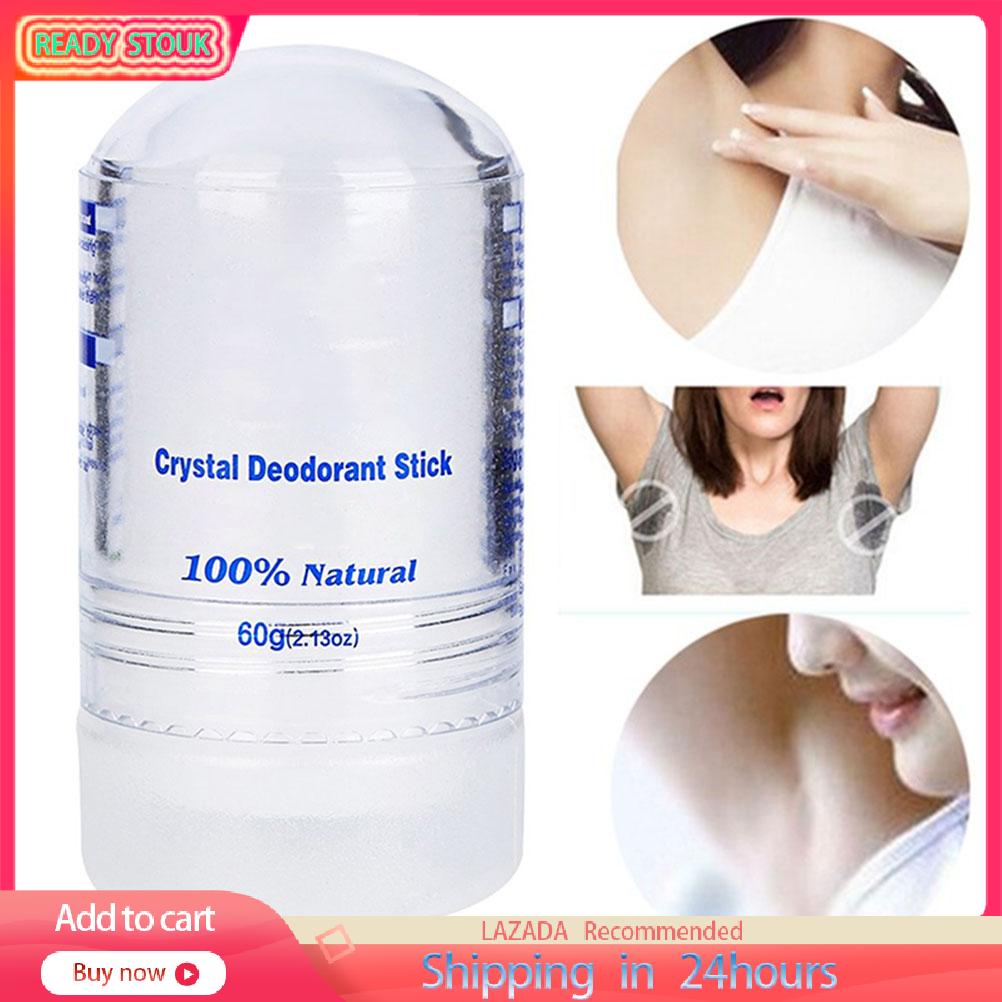 60g Crystal Deodorant Alum Stick Body Underarm Odor Remover
