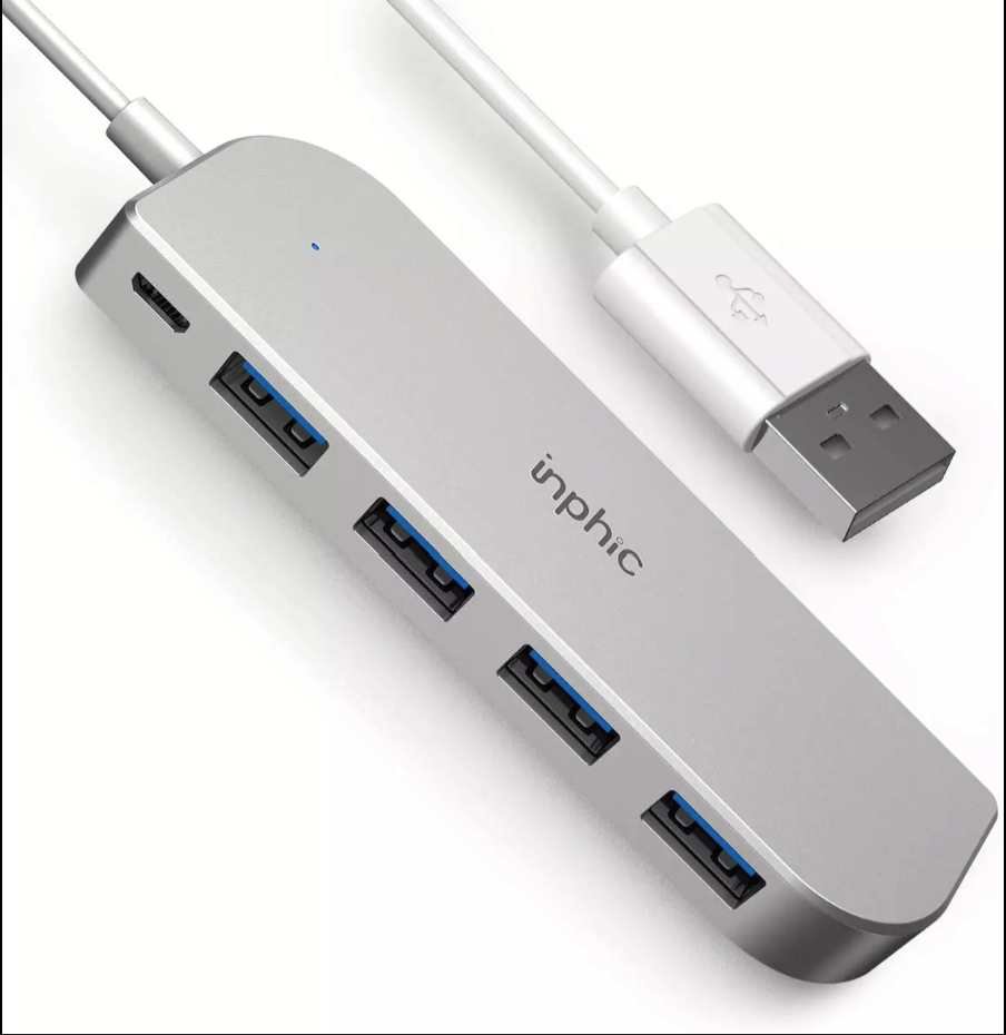Inphic H6 Hub USB【100cm】 ตัวเพิ่มช่องพิ่ม 4+1ช่อง USB Hub 4+1 ports ตัวแปลง Aluminum USB Powered Port
