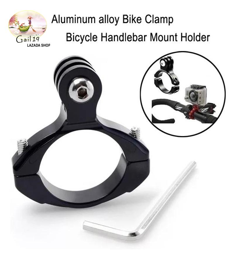 Aluminum alloy Bike Clamp Bicycle Handlebar Mount Holder Adapter for GoPro Hero 9/8/7/6/5/4/3 /SJCam/YI อะแดปเตอร์อลูมิเนียมยึดจักรยาน Handlebar จักรยานภูเขาถือ สำหรับ GoPro Hero 9/8/7/6/5/4/3 /SJCam/YI