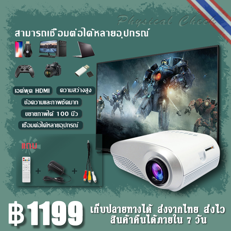 โปรเจคเตอร์ โปรเจคเตอร์mini projector มินิโปรเจคเตอร์ wireless เครื่องฉายโปรเจคเตอ Android 4K HD โปรแจ็คเตอร์ จอโปรเจคเตอร์ wifi โปรเจคเตอร์ต่อมือถือ ชุดโปรเจคเตอร์ 2020